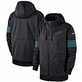 Philadelphia Eagles Nike Sideline Performance Full Zip Hoodie Black,baseball caps,new era cap wholesale,wholesale hats